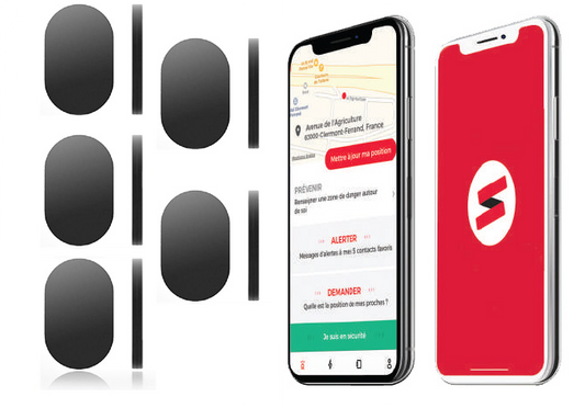 Pré-commande: Pack x5 Boutons d'alerte Bluetooth Push Alert + Application